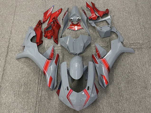 Nardo Grau & Rot Akzente 2015-2019 Yamaha R1 Motorrad Verkleidung Nardo Grau & Rot Akzente 2015-2019 Yamaha R1 Motorrad Verkleidung