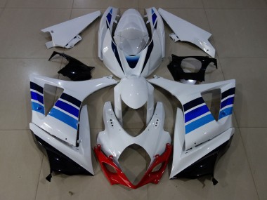 OEM Stil Blau & Weiß 2007-2008 Suzuki GSXR 1000 Motorrad Verkleidung