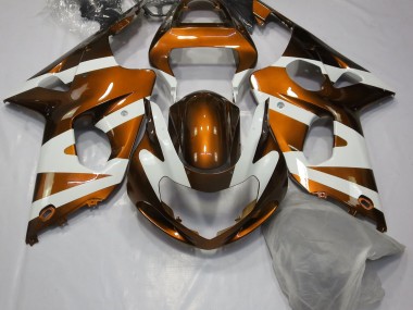 Orange Glänzend & Weiß 2000-2002 Suzuki GSXR 1000 Motorrad Verkleidung