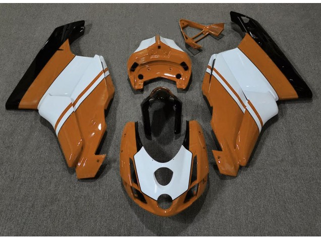 Orange Glänzend & Weiß 2003-2004 Ducati 749 999 Motorrad Verkleidung Orange Glänzend & Weiß 2003-2004 Ducati 749 999 Motorrad Verkleidung