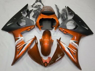 Orange Glänzend & Weiß 2003-2004 Yamaha R6 Motorrad Verkleidung