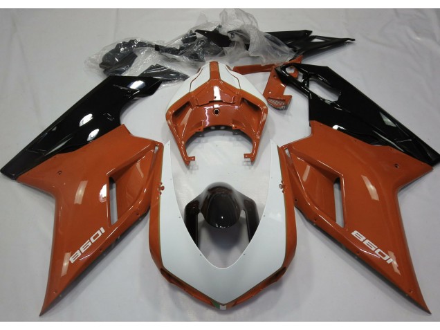 Orange Glänzend & Weiß 2007-2014 Ducati 848 1098 1198 Motorrad Verkleidung Orange Glänzend & Weiß 2007-2014 Ducati 848 1098 1198 Motorrad Verkleidung