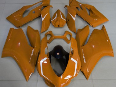 Orange Glänzend & Weiß 2011-2014 Ducati 1199 Motorrad Verkleidung