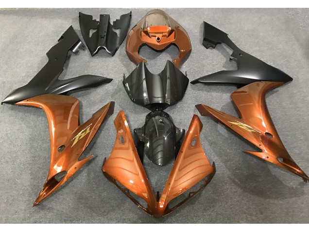 Orange Glänzend & Kohlefaser Stil 2004-2006 Yamaha R1 Motorrad Verkleidung Orange Glänzend & Kohlefaser Stil 2004-2006 Yamaha R1 Motorrad Verkleidung