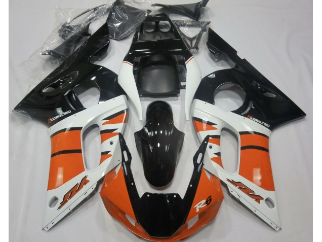 Orange Glänzend & Schwarz 1998-2002 Yamaha R6 Motorrad Verkleidung Orange Glänzend & Schwarz 1998-2002 Yamaha R6 Motorrad Verkleidung