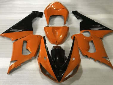 Orange Glänzend & Schwarz 2005-2006 Kawasaki ZX6R Motorrad Verkleidung