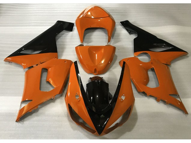 Orange Glänzend & Schwarz 2005-2006 Kawasaki ZX6R Motorrad Verkleidung Orange Glänzend & Schwarz 2005-2006 Kawasaki ZX6R Motorrad Verkleidung