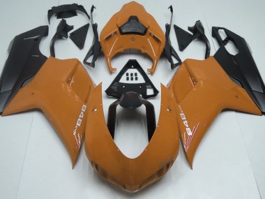 Orange Glänzend & Schwarz 2007-2014 Ducati 848 1098 1198 Motorrad Verkleidung