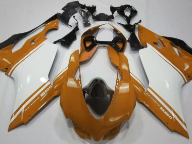 Orange Glänzend Silber & Schwarz 2011-2014 Ducati 1199 Motorrad Verkleidung
