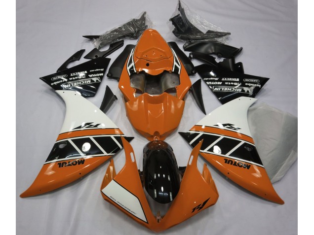 Orange Glänzend Silber & Schwarz 2012-2014 Yamaha R1 Motorrad Verkleidung Orange Glänzend Silber & Schwarz 2012-2014 Yamaha R1 Motorrad Verkleidung