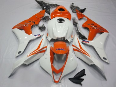 Orange & Weiß HRC 2007-2008 Honda CBR600RR Motorrad Verkleidung