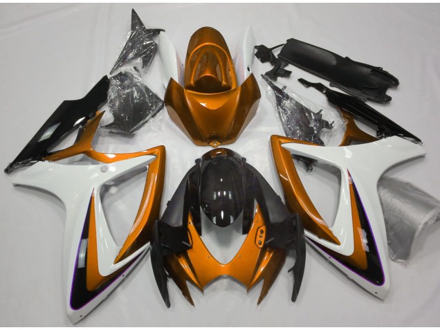 Orange & Weiß Ohne Abzeichen 2006-2007 Suzuki GSXR 600-750 Motorrad Verkleidung Orange & Weiß Ohne Abzeichen 2006-2007 Suzuki GSXR 600-750 Motorrad Verkleidung