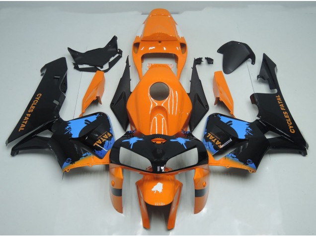 Orange & Schwarz Gespritzt 2005-2006 Honda CBR600RR Motorrad Verkleidung Orange & Schwarz Gespritzt 2005-2006 Honda CBR600RR Motorrad Verkleidung