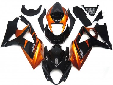 Orange & Schwarz Glänzend 2007-2008 Suzuki GSXR 1000 Motorrad Verkleidung