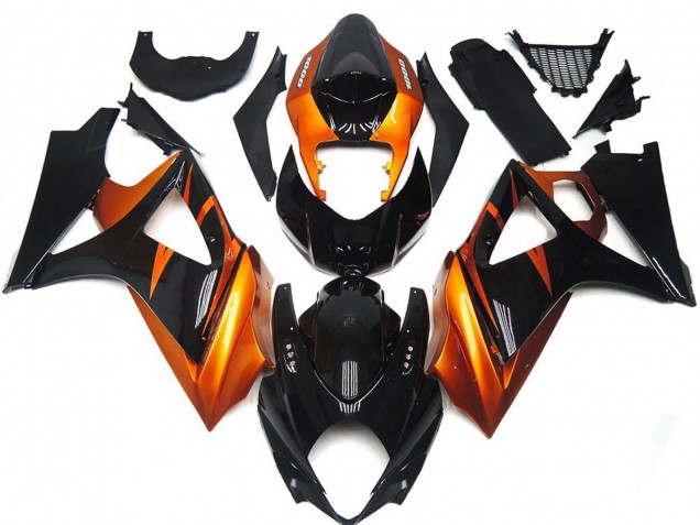 Orange & Schwarz Glänzend 2007-2008 Suzuki GSXR 1000 Motorrad Verkleidung Orange & Schwarz Glänzend 2007-2008 Suzuki GSXR 1000 Motorrad Verkleidung