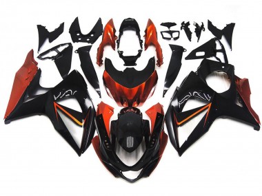 Orange & Schwarz Nach Maß Mit Silbereinlage 2009-2016 Suzuki GSXR 1000 Motorrad Verkleidung