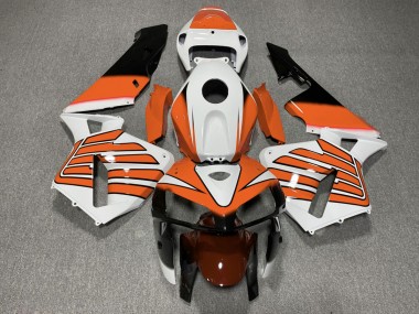 Orange-Weiße Flügel 2005-2006 Honda CBR600RR Motorrad Verkleidung