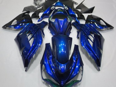 Ozeanblau Glänzend 2012-2021 Kawasaki ZX14R Motorrad Verkleidung