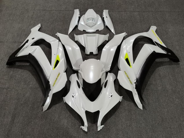 Perlweiß & Gelb 2016-2019 Kawasaki ZX10R Motorrad Verkleidung Perlweiß & Gelb 2016-2019 Kawasaki ZX10R Motorrad Verkleidung