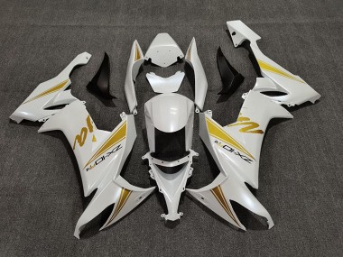 Perlweiß & Gold 2008-2010 Kawasaki ZX10R Motorrad Verkleidung