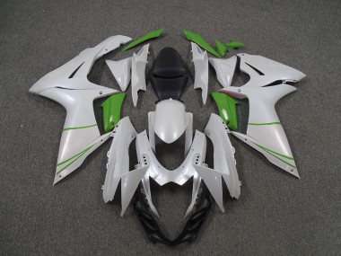 Perlweiß & Grün 2011-2024 Suzuki GSXR 600-750 Motorrad Verkleidung