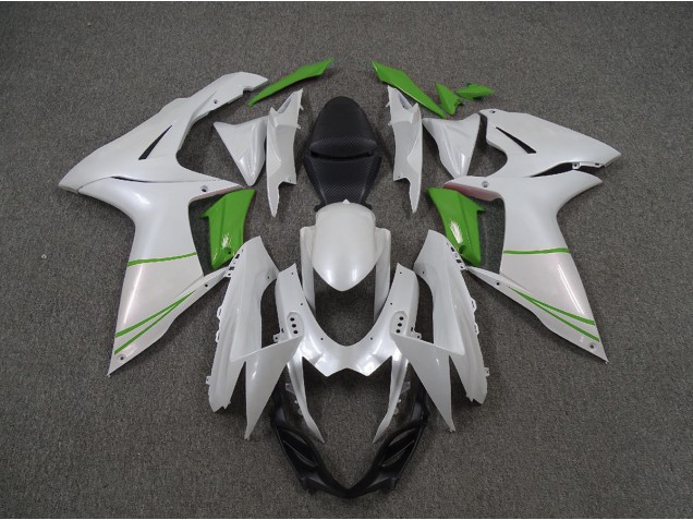 Perlweiß & Grün 2011-2024 Suzuki GSXR 600-750 Motorrad Verkleidung Perlweiß & Grün 2011-2024 Suzuki GSXR 600-750 Motorrad Verkleidung