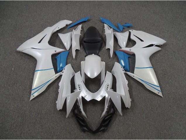 Perlweiß & Hellblau 2011-2024 Suzuki GSXR 600-750 Motorrad Verkleidung Perlweiß & Hellblau 2011-2024 Suzuki GSXR 600-750 Motorrad Verkleidung