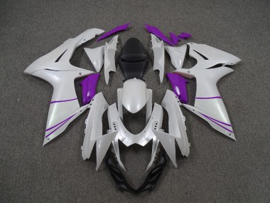 Perlweiß & Lila 2011-2024 Suzuki GSXR 600-750 Motorrad Verkleidung