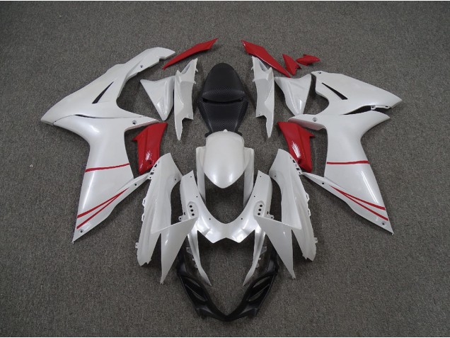 Perlweiß & Rot 2011-2024 Suzuki GSXR 600-750 Motorrad Verkleidung Perlweiß & Rot 2011-2024 Suzuki GSXR 600-750 Motorrad Verkleidung