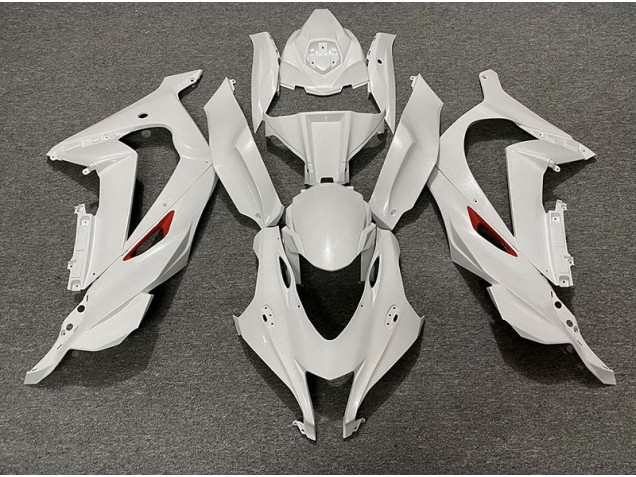 Perlweiß Rot Rand 2016-2019 Kawasaki ZX10R Motorrad Verkleidung Perlweiß Rot Rand 2016-2019 Kawasaki ZX10R Motorrad Verkleidung
