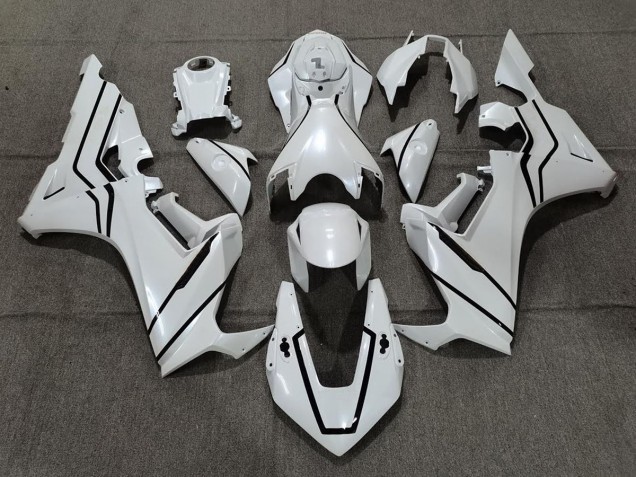Perlweiß & Schwarzes Futter 2017-2023 Honda CBR1000RR Motorrad Verkleidung Perlweiß & Schwarzes Futter 2017-2023 Honda CBR1000RR Motorrad Verkleidung