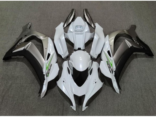 Perlweiß & Silber 2016-2019 Kawasaki ZX10R Motorrad Verkleidung Perlweiß & Silber 2016-2019 Kawasaki ZX10R Motorrad Verkleidung