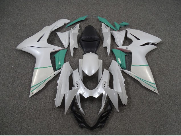 Perlweiß & T-Blau 2011-2024 Suzuki GSXR 600-750 Motorrad Verkleidung Perlweiß & T-Blau 2011-2024 Suzuki GSXR 600-750 Motorrad Verkleidung