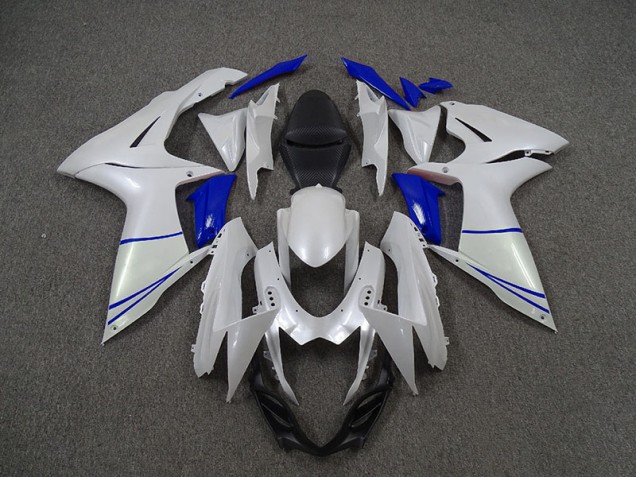 Perlweiß & Tiefes Blau 2011-2024 Suzuki GSXR 600-750 Motorrad Verkleidung Perlweiß & Tiefes Blau 2011-2024 Suzuki GSXR 600-750 Motorrad Verkleidung