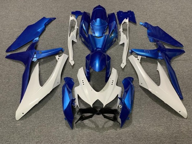Perlblau & Weiß 2008-2010 Suzuki GSXR 600-750 Motorrad Verkleidung