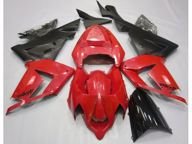Perlrot & Schwarz 2004-2005 Kawasaki ZX10R Motorrad Verkleidung Perlrot & Schwarz 2004-2005 Kawasaki ZX10R Motorrad Verkleidung
