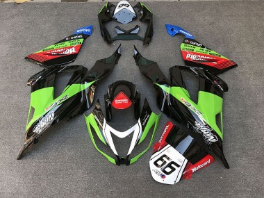 Rennen-Stil Grün 2013-2018 Kawasaki ZX6R Motorrad Verkleidung