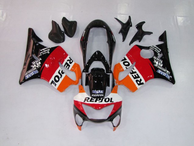 Repsol Rot Orange & Schwarz 1999-2000 Honda CBR600 F4 Motorrad Verkleidung Repsol Rot Orange & Schwarz 1999-2000 Honda CBR600 F4 Motorrad Verkleidung