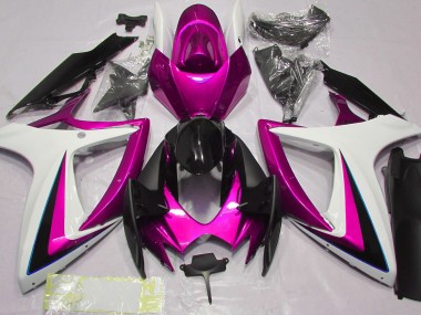 Rosa & Weiß 2006-2007 Suzuki GSXR 600-750 Motorrad Verkleidung