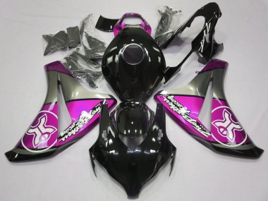 Rosa Auf Schwarz Custom 2008-2011 Honda CBR1000RR Motorrad Verkleidung