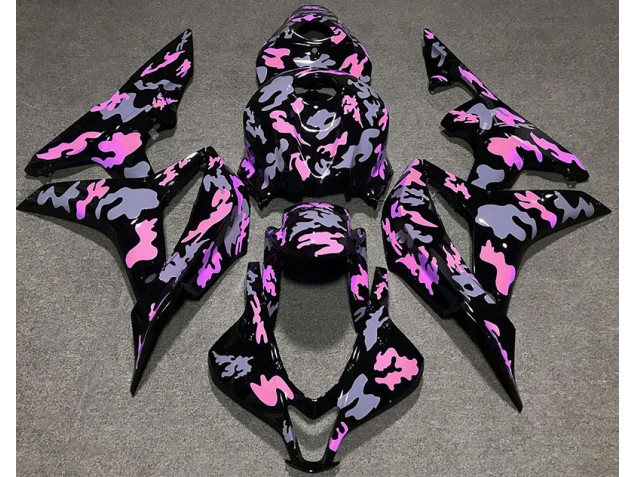 Rosa & Grau Tarnung 2007-2008 Honda CBR600RR Motorrad Verkleidung Rosa & Grau Tarnung 2007-2008 Honda CBR600RR Motorrad Verkleidung