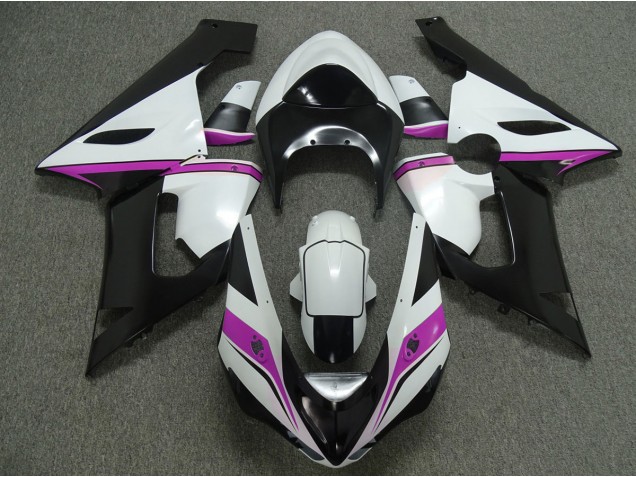 Rosa Weiß & Schwarz 2005-2006 Kawasaki ZX6R Motorrad Verkleidung Rosa Weiß & Schwarz 2005-2006 Kawasaki ZX6R Motorrad Verkleidung