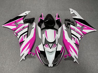 Rosa Weiß & Schwarz Zag 2009-2012 Kawasaki ZX6R Motorrad Verkleidung