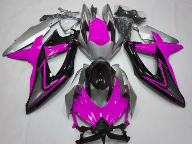 Rosa & Silber 2008-2010 Suzuki GSXR 600-750 Motorrad Verkleidung