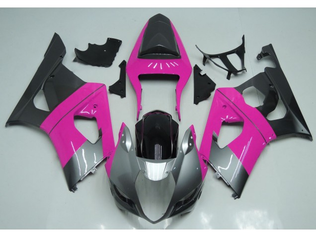 Rosa Silber & Schwarz 2003-2004 Suzuki GSXR 1000 Motorrad Verkleidung Rosa Silber & Schwarz 2003-2004 Suzuki GSXR 1000 Motorrad Verkleidung