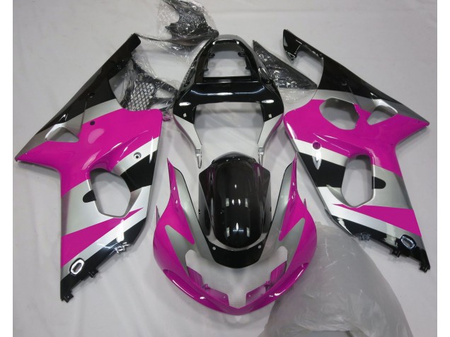 Rosa-Silber-Stil OEM 2000-2002 Suzuki GSXR 1000 Motorrad Verkleidung Rosa-Silber-Stil OEM 2000-2002 Suzuki GSXR 1000 Motorrad Verkleidung