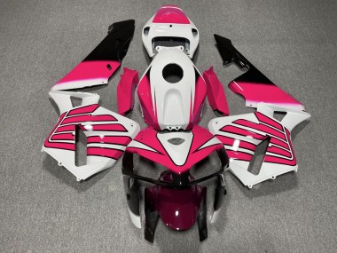Rosa & Weiße Flügel 2005-2006 Honda CBR600RR Motorrad Verkleidung