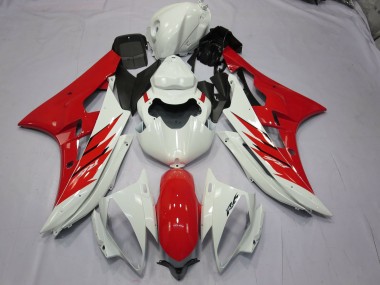 Rot & Weiß 2006-2007 Yamaha R6 Motorrad Verkleidung