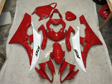 Rot & Weiß 2006-2007 Yamaha R6 Motorrad Verkleidung