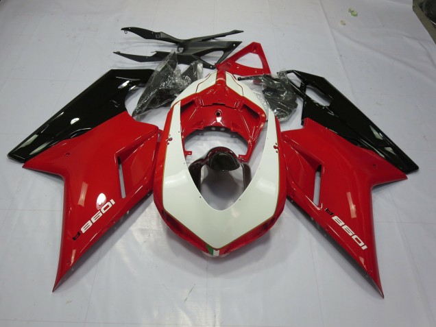 Rot & Weiß 2007-2014 Ducati 848 1098 1198 Motorrad Verkleidung Rot & Weiß 2007-2014 Ducati 848 1098 1198 Motorrad Verkleidung